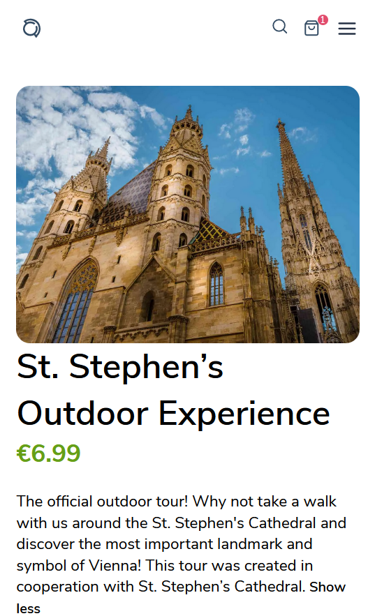 Screenshot of the audio guide St. Stephen's Outdoor Experience